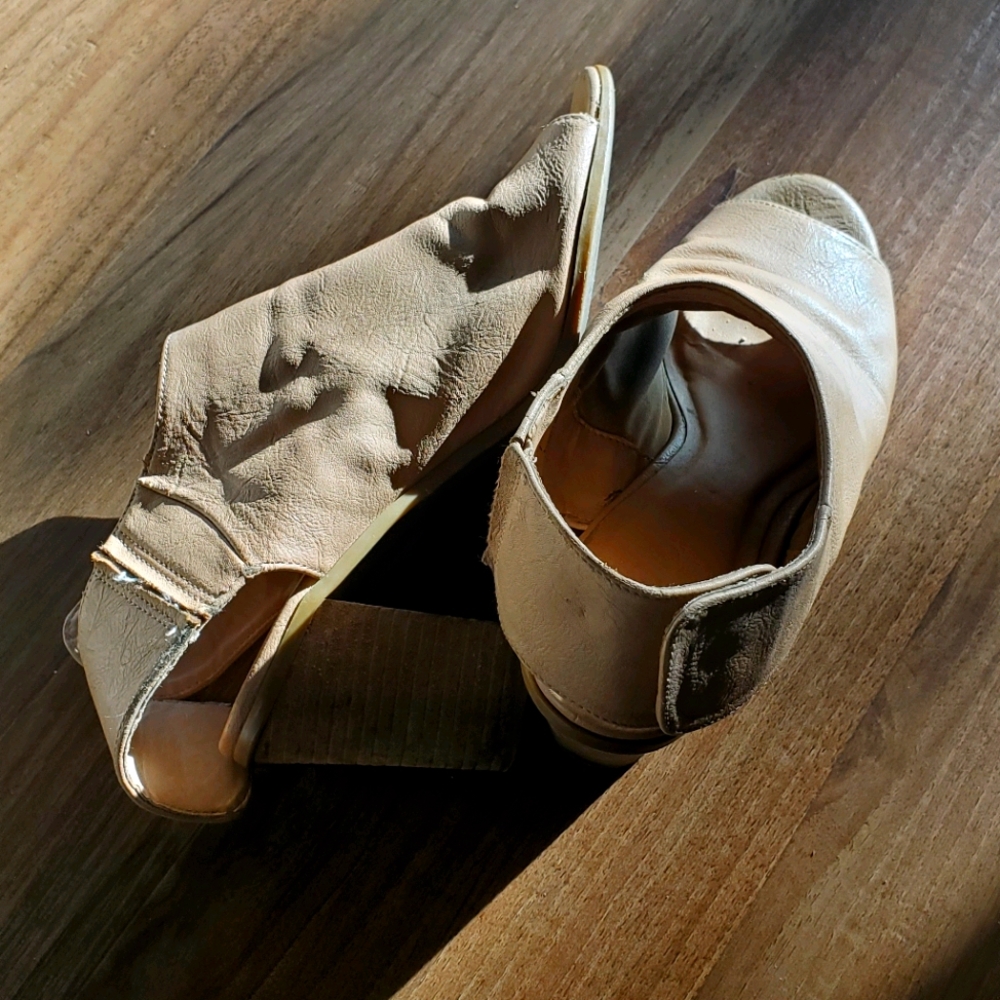 Nude Block Heels